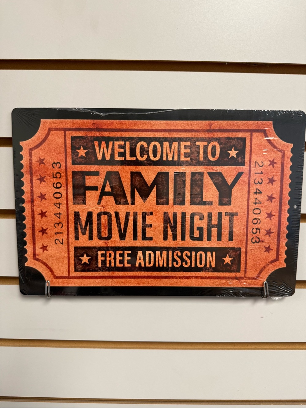 Welcome To Family Movie Night Home Theater Tin Aluminum Sign Decor 7.75" x 11.75